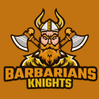 games logo barbarian mascot with axes