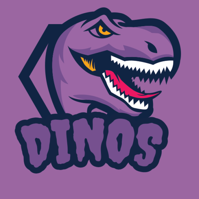 animal logo dinosaur mascot in shield
