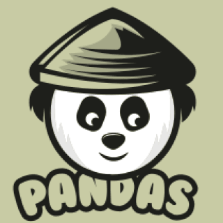 animal logo image panda head wearing hat