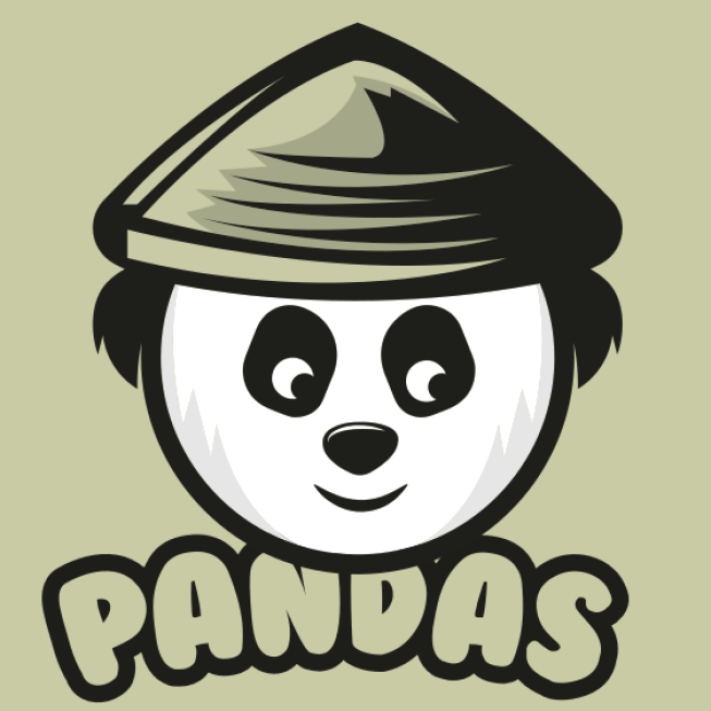 animal logo image panda head wearing hat