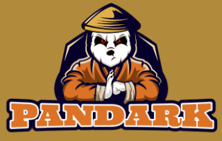 games logo panda mascot with hat in shield