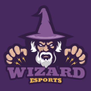 mascot logo wizard with pointed hat