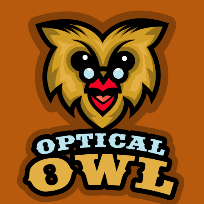 owl wearing glasses and laughing