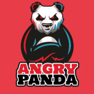 animal logo symbol angry panda mascot