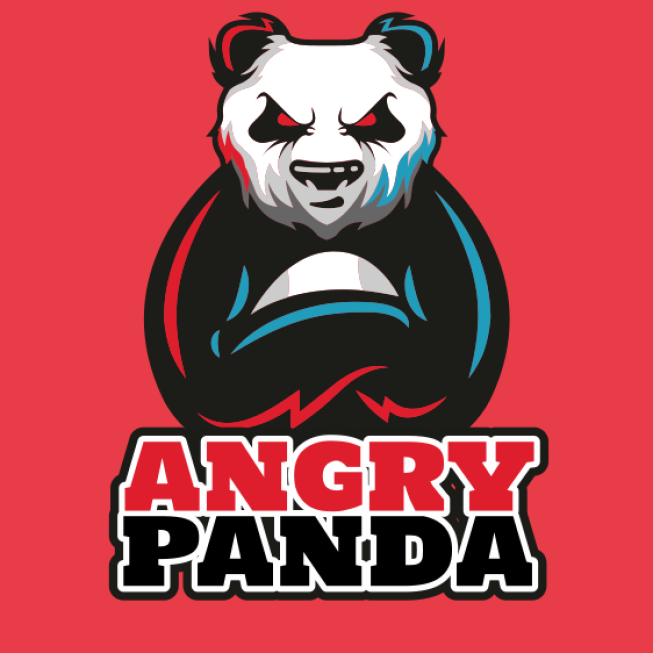animal logo symbol angry panda mascot