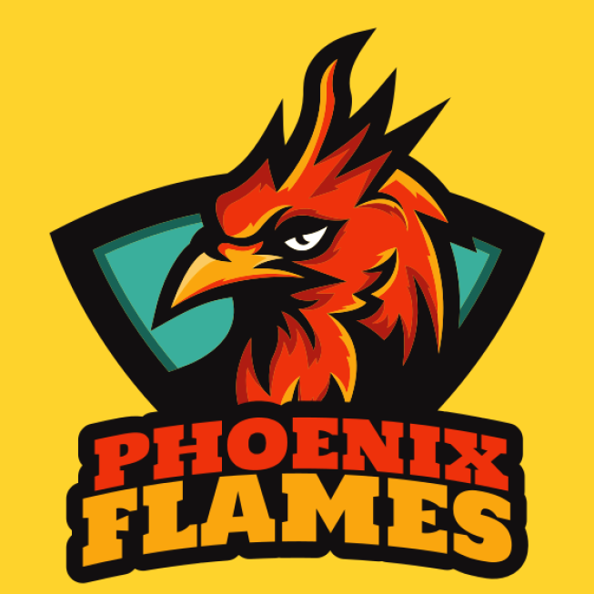 phoenix face in shield mascot icon