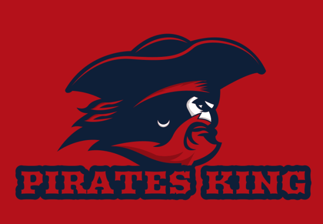games logo pirate with beard and hat mascot