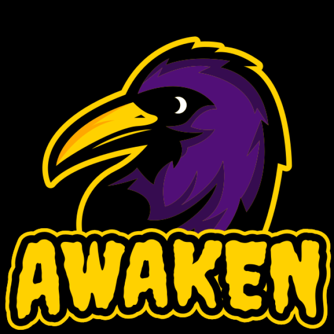bird logo raven mascot yellow beak