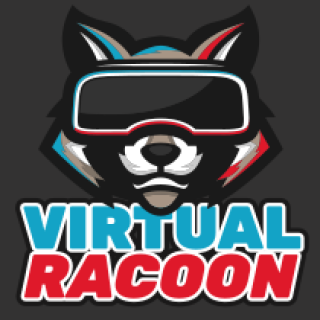 animal logo racoon mascot in VR glasses