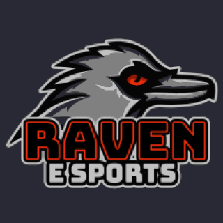 sports logo raven mascot with red eyes