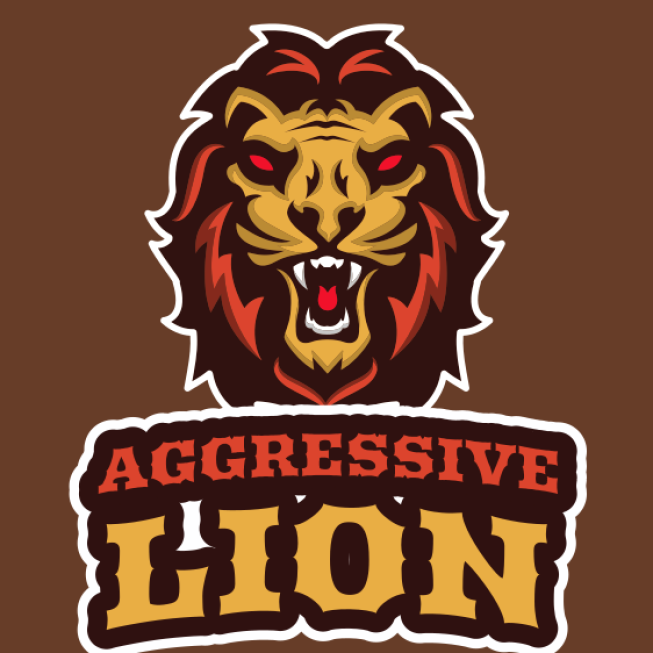 roaring lion face mascot