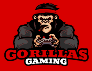 mascot logo gorilla with video game controller