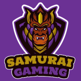 gaming logo maker samurai mascot in shield