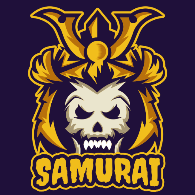 skull samurai mascot