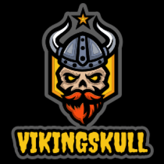 games logo skull with beard and helmet  