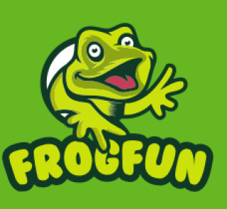 animal logo maker smiling frog in circle