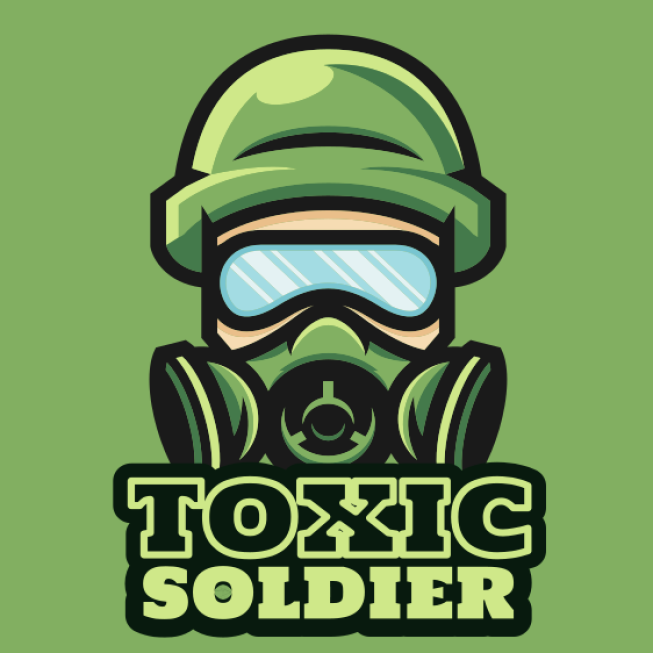 soldier with gas mask mascot icon