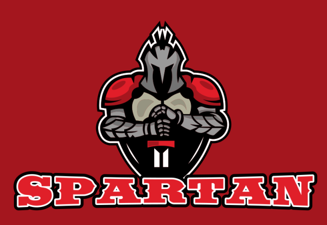 Spartan mascot with sword