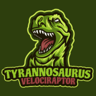 games logo tyrex mascot growling