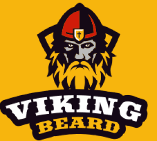 games logo viking man with beard in shield