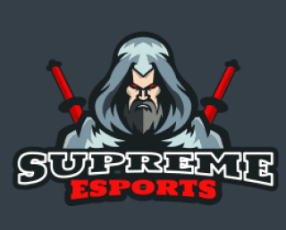 gaming logo mascot warrior with swords