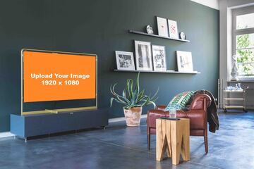 LED television mockup in living room